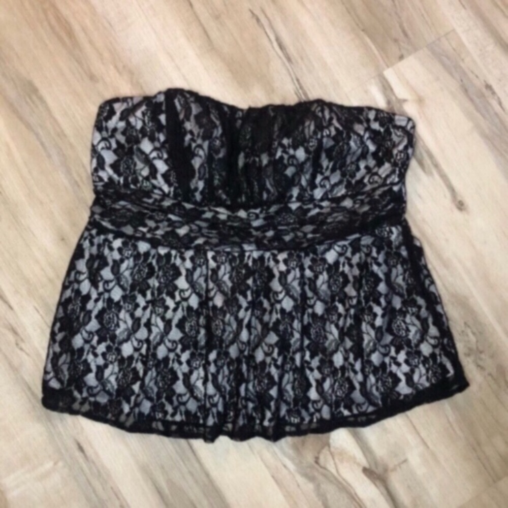 Torrid Black Lace Strapless Top